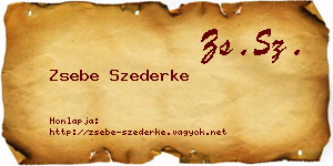 Zsebe Szederke névjegykártya